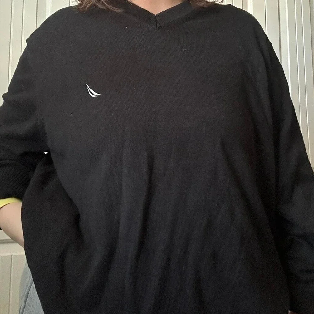 Nautica Men's Black Crewneck Jumper Size XXL